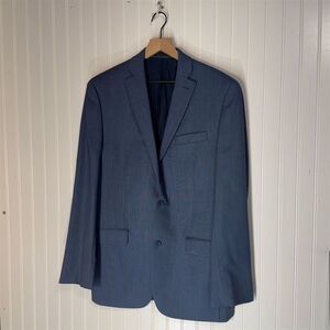 Michael Kors 40L Blue Slim Fit Wool Blazer Suit Jacket Classic Quiet Luxury Prep